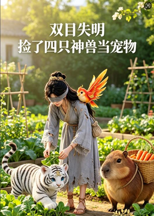 双目失明，捡了四只神兽当宠物    Ai漫剧